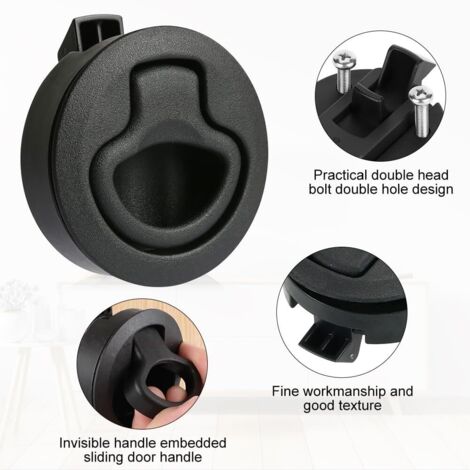 Lot De 2 Boutons Poussoir Loquet Sans Clé - Serrure Meuble Caravane Camping-Car, ABS + Alliage Zinc