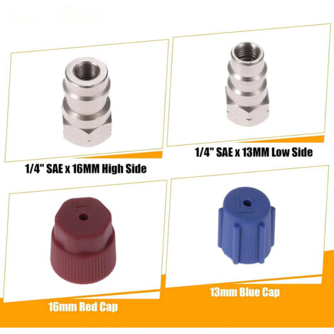 Kit De Conversion Climatisation R12 Vers R134A - Adaptateurs De Soupape - Neuf - Installation Facile