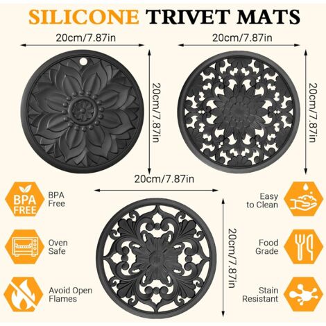 Grand Protège Plan De Travail Cuisinet Silicone, Résistant à La Chaleur, Anti-adhésif, Réutilisable, Adapté à Un Usage Alimentaire, Passe Au Lave- Vaisselle (Transparent, 2mm épais 60x40cm