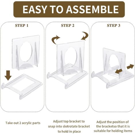 JCrunaway 12 PCS Support de Présentation Réglable Transparent Supports de Plaque Affichage en Plastique Chevalets Transparents Présentoir de Livre pour Menu, publicité, Assiette, Photo JCrunaway 12 PCS Support de Présentation Réglable Transparent Supports de Plaque Affichage en Plastique Chevalets Transparents Présentoir de Livre pour Menu, publicité, Assiette, Photo