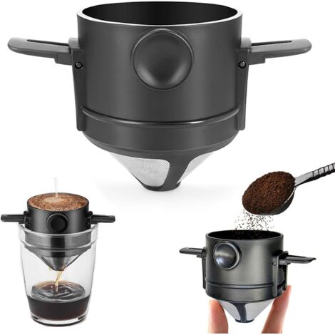 KIMISS Coupe à double paroi Tasse à café en acier inoxydable à double