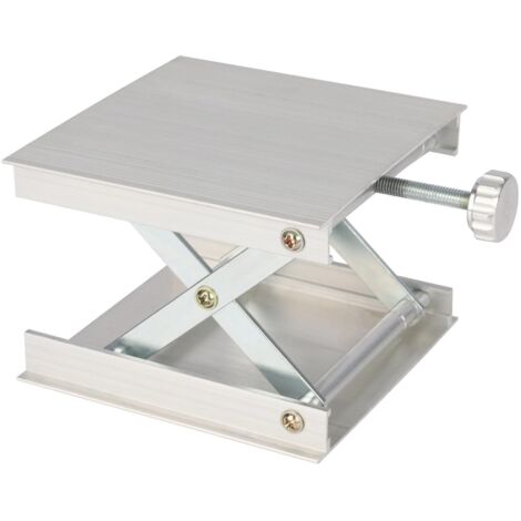 Cric De Laboratoire En Aluminium - Table Élévatrice Réglable 30-90 Mm Plateforme 90x90 Mm