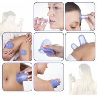 Lot De 8 Ventouses En Silicone Anti-Cellulite + Brosse Exfoliante - Massage Corps Et Visage