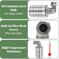 Lanko Flotteur D'Eau 1/2" 3/4" Inox - Contrôle Automatique Niveau D'Eau Pour Réservoir