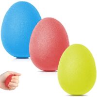 Hand Grip Strength Trainer, Balle anti-stress pour adultes et enfants, Wrist Rehab Therapy Hand Grip Equipment Ball, Lot de 3 presse-étoupe de résistance aux doigts, bleu (gravité) + jaune + rouge