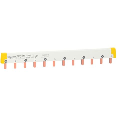 Schneider Electric – Peigne électrique 2 pôles 100A – 12 modules de 18mm – Isolé pour installation horizontale – Compatible Acti 9