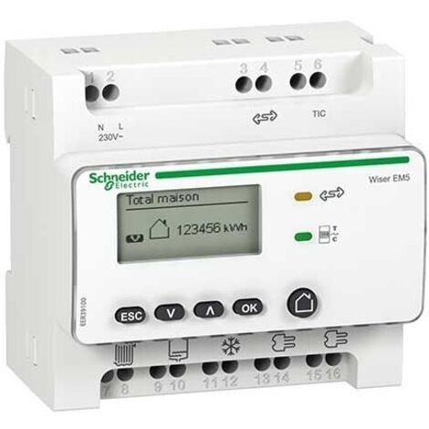 Wiser EM5 + 5TC   Compteur D'energie  Schneider  EER39300 + 5  Capteurs EER39200