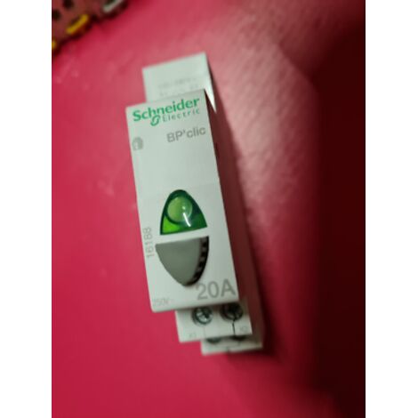 PB 'clic Bouton P Lumineux 1 NO + Voyant vert ,230V SCHNEIDER 16188