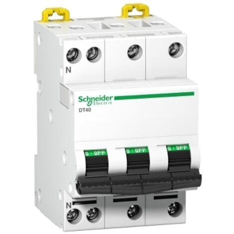Schneider Electric – Disjoncteur unipolaire 10A A9N21064 – 3P + N – Courbe C – Protection 4,5 kA – Tension 400V c.a. 50/60Hz (1/3)