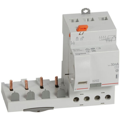 Bloc differentiel 63A 4P 30mA type AC 400V adaptable DX3 LEGRAND 410500