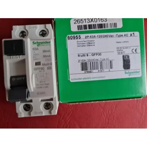 ID 2P 63A 30mA-AC , RCCB , FI , Type AC SCHNEIDER 60955 GFP30