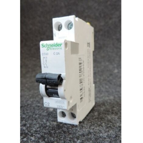 Schneider Electric – Disjoncteur unipolaire 2A Courbe C 4.5kA borne à vis – Montage rail DIN – A9N21020