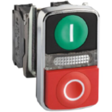 Harmony BP Ø22 double touche, ressort rap vert+rouge, lum blanche- 240V-IP66 - XB4BW73731M5