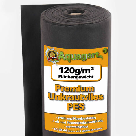 50 m² Garden fleece Weed control fabric Mulch fabric Weed control membrane Geotexile membrane 120 g 1 m wide