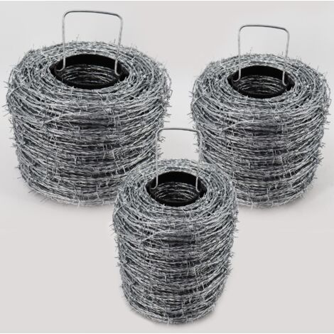 250 m Barbed wire galvanized 1.6/1.7 mm for Game fencing Forest fencing Knotted fencing