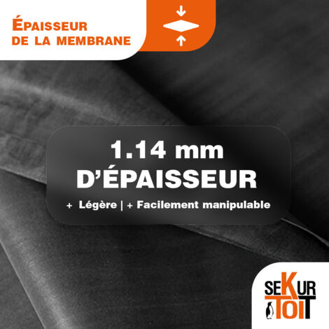 Membrane d'étanchéité EPDM toiture épaisseur 1,14 mm – 6,10 x 3 m ...