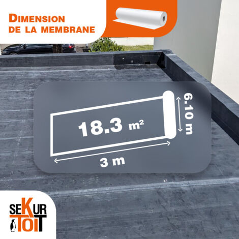 Membrane d'étanchéité EPDM toiture épaisseur 1,14 mm – 6,10 x 3 m ...