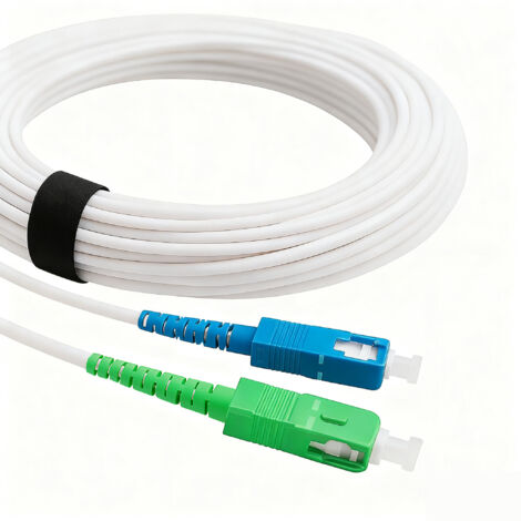 Elfcam Glasfaserkabel 15m SC/APC auf SC/UPC Weiß – Singlemode 9/125 µm – Hochleistungs-LWL-Patchkabel für stabile Datenverbindungen