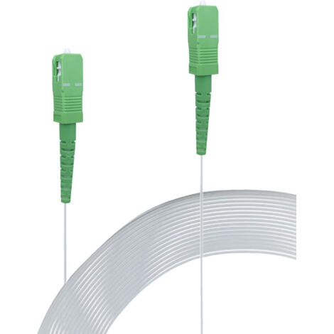 Elfcam Unsichtbares Glasfaserkabel 10m SC/APC auf SC/APC – Singlemode 125 µm OS2 – Mit transparenter Nylon-Ummantelung