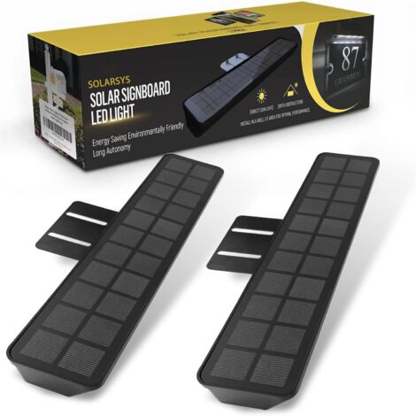 Solarsys - 2er-Set Solarleuchten für Außenbereich, Ideal zur Beleuchtung von Werbeschildern, Immobilienanzeigen und Werbung, Schwarz (1/5)