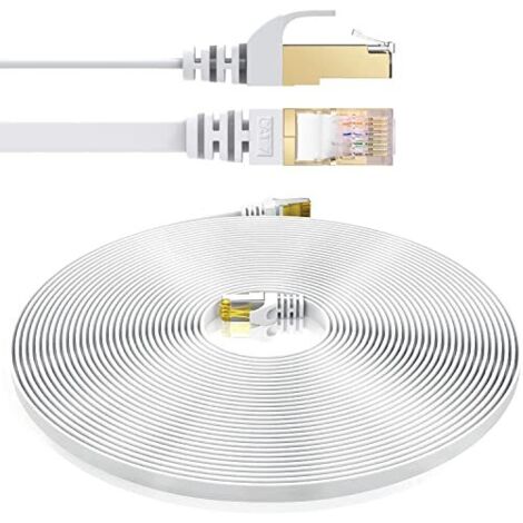 1m Ethernet Câble CAT 7 | Gigabit LAN Réseau 10Gbps | 2x fiches RJ45