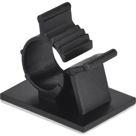 Elfcam Verstellbare selbstklebende Kabelclips – Zur Glasfaserkabel-Organisation & Kabelführung – Für Zuhause & Büro – Schwarz, 60er-Pack