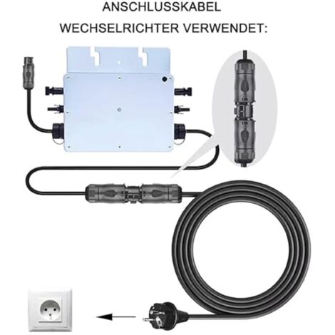 Jadeshay AC-Kabel 5m Für Balkonkraftwerk - IP68 Wasserdicht Mit BC01-Buchse