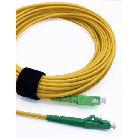 Elfcam Glasfaserkabel 7m SC/APC auf LC/APC – OS2 Singlemode Simplex 9/125 µm, LSZH, Gelb – LWL-Patchkabel für zuverlässige Datenübertragung