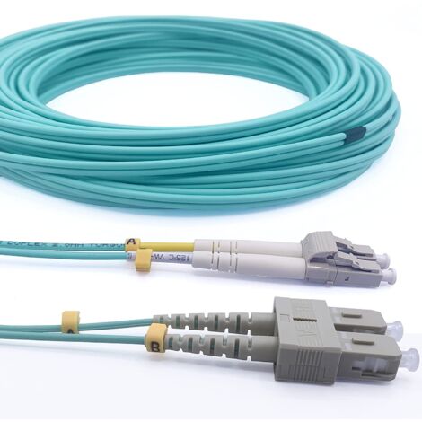 Elfcam LWL-Patchkabel 20m SC/UPC auf LC/UPC – OM3 Multimode Duplex 50/125 µm, LSZH – Hochleistungs-Glasfaserkabel für schnelle Verbindungen