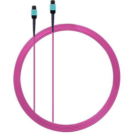 Elfcam MPO/APC-zu-MPO/APC LWL-Kabel 25M – 12 Fasern OM4 50/125 µm, Multimode Typ B, 3,0 mm LSZH, ohne Pin – Kompatibel mit 40G/100G/200G/400G/800G/1,6T Netzwerken