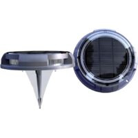 Solarsys - Set aus 2 Solar-Außenlampen, IP67 wasserdicht, 120 Lumen, automatisches Einschalten, 1800mAh, PC+ABS UV-beständig