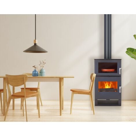 Stufa a Legna Verso F - 9 kW  Con Forno Integrato per Cottura Tradizionale