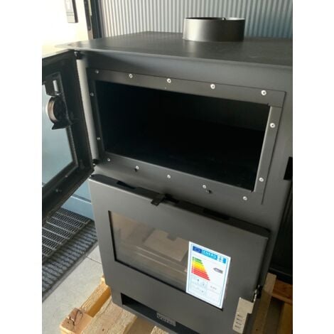 Stufa a Legna Verso F - 9 kW  Con Forno Integrato per Cottura Tradizionale