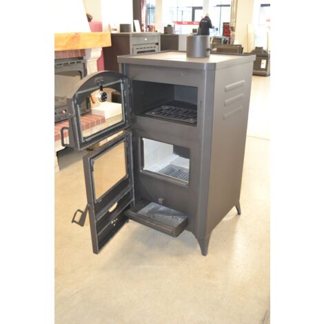 Stufa a legna con forno Prity FGR D – 14,5 kW, Nero Grafite, Classe A+, Forno con Termometro Integrato