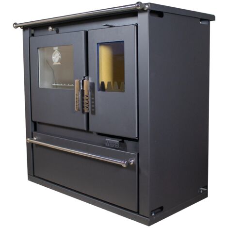 Cucina a Legna Verso CS Plus - 7,7 kW  Piastra Superiore in Metallo, Forno in Acciaio Inox e Uscita Fumi a Sinistra