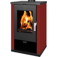 Stufa a Legna Verso Theia - 9 kW Pannelli Laterali Verniciati Bordo e Design Contemporaneo