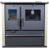 Cucina a Legna Verso CS Plus - 7,7 kW Piastra Superiore in Metallo, Pannelli Laterali Verniciati Avorio e Design Funzionale