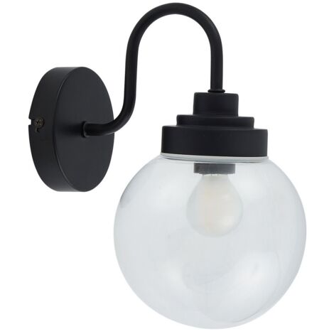 [NEUWERTIG] Lucande Wandleuchte Lampe Badbeleuchtung Badolo Schwarz Glas 25 Cm Ip44 Leuchte B-Ware