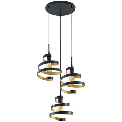 [NEUWERTIG] Lindby Colten Hängeleuchte Pendelleuchte Deckenlampe 3 Flammig E27 Schwarz Gold B-Ware (1/2)
