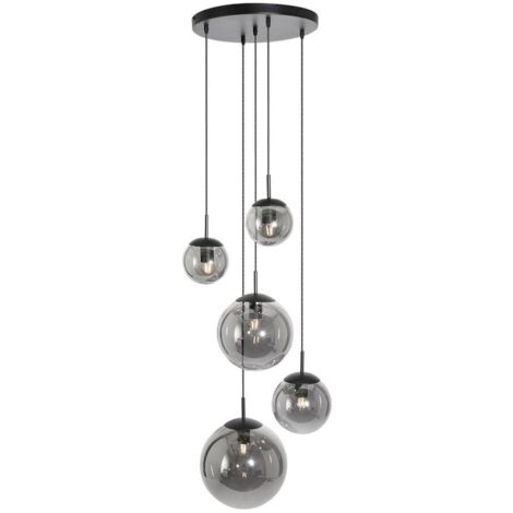 [GEBRAUCHT] Steinhauer Bollique Pendelleuchte Hängeleuchte Designerlampe Rauchglas Schwarz B-Ware (1/5)