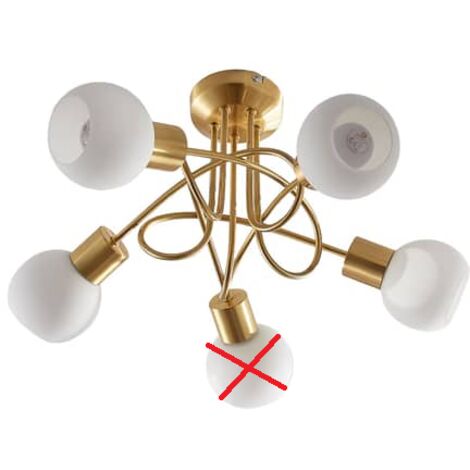 [GEBRAUCHT] Lindby Deckenlampe Deckenlampe Lampe Leuchte Elaina 5 Fl, Messing Unvollständig B-Ware (1/2)