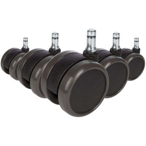 [NEUWERTIG] Hjh Office Bürostuhlrollen Hartboden Rollen 10x65mm 5 Stück Rolo 619009 Stuhl B-Ware (1/2)