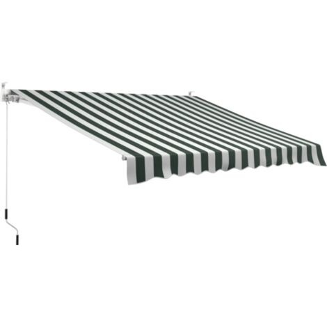 GEBRAUCHT] Gelenkarmmarkise Sonnenschutz Markise 3x2,5 Stoff Gestreift Grn  Wei Gestell B-Ware