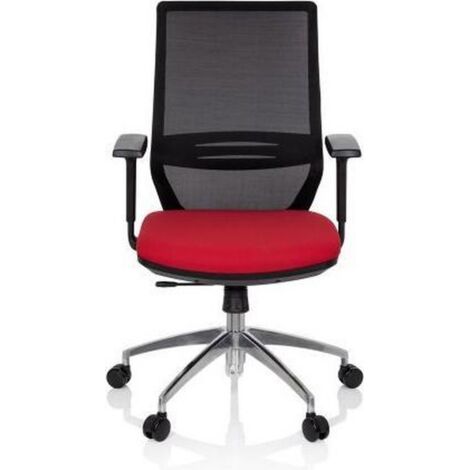 [GEBRAUCHT] Hjh Office Profondo Bürostuhl Drehstuhl Schwarz Rot Stoff Netzgewebe Ergonomie B-Ware (1/2)