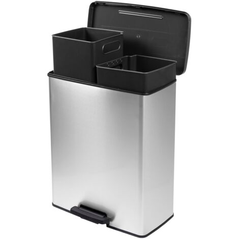 [GEBRAUCHT] Curver Deco Bin Slim 254619 Mülleimer 52 L 486 X 615 X 284 Mm Silber Eimer512 B-Ware (1/2)