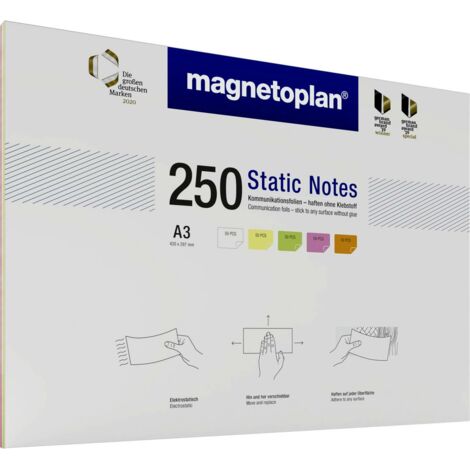 [NEUWERTIG] Magnetoplan Haftnotiz 11250310 420 X 297 Mm Weiß Gelb Grün Rosa Orange 250 Stück B-Ware