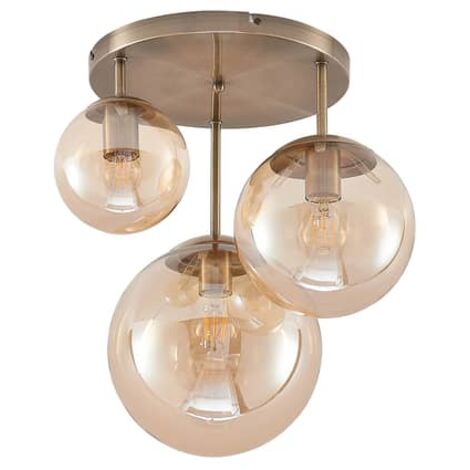 [GEBRAUCHT] Lindby Teeja Deckenlampe 3 Glaskugeln Messing Deckenlampe Glaslampe Lampe G647 B-Ware (1/2)