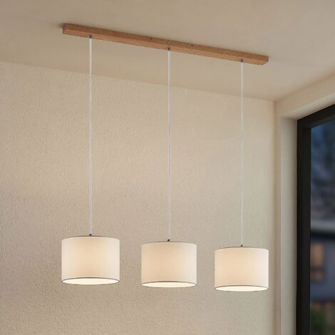 [GEBRAUCHT] Lindby Hängeleuchte Deckenlampe Imarin Deckenleuchte 3 Flg Weiß Textil 100cm     B-Ware (1/2)