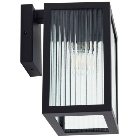[NEUWERTIG] Lindby Außenwandleuchte Wandlampe Außenleuchte Bolgar Schwarz Metall Glas 15cm B-Ware (1/2)