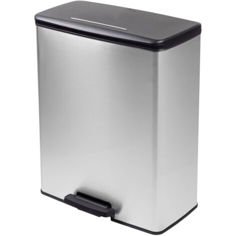 [GEBRAUCHT] Curver Deco Bin Slim 254610 Mülleimer 65 L 480 X 615 X 280 Mm Silber Eimer M823 B-Ware